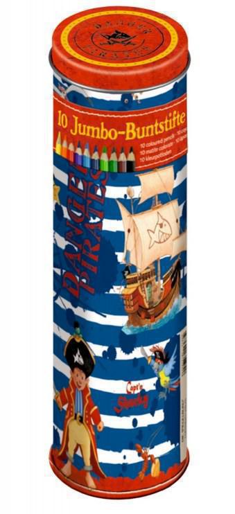 Capt'n Sharky Buntstift-Dose mit 10 Jumbo-Buntstiften