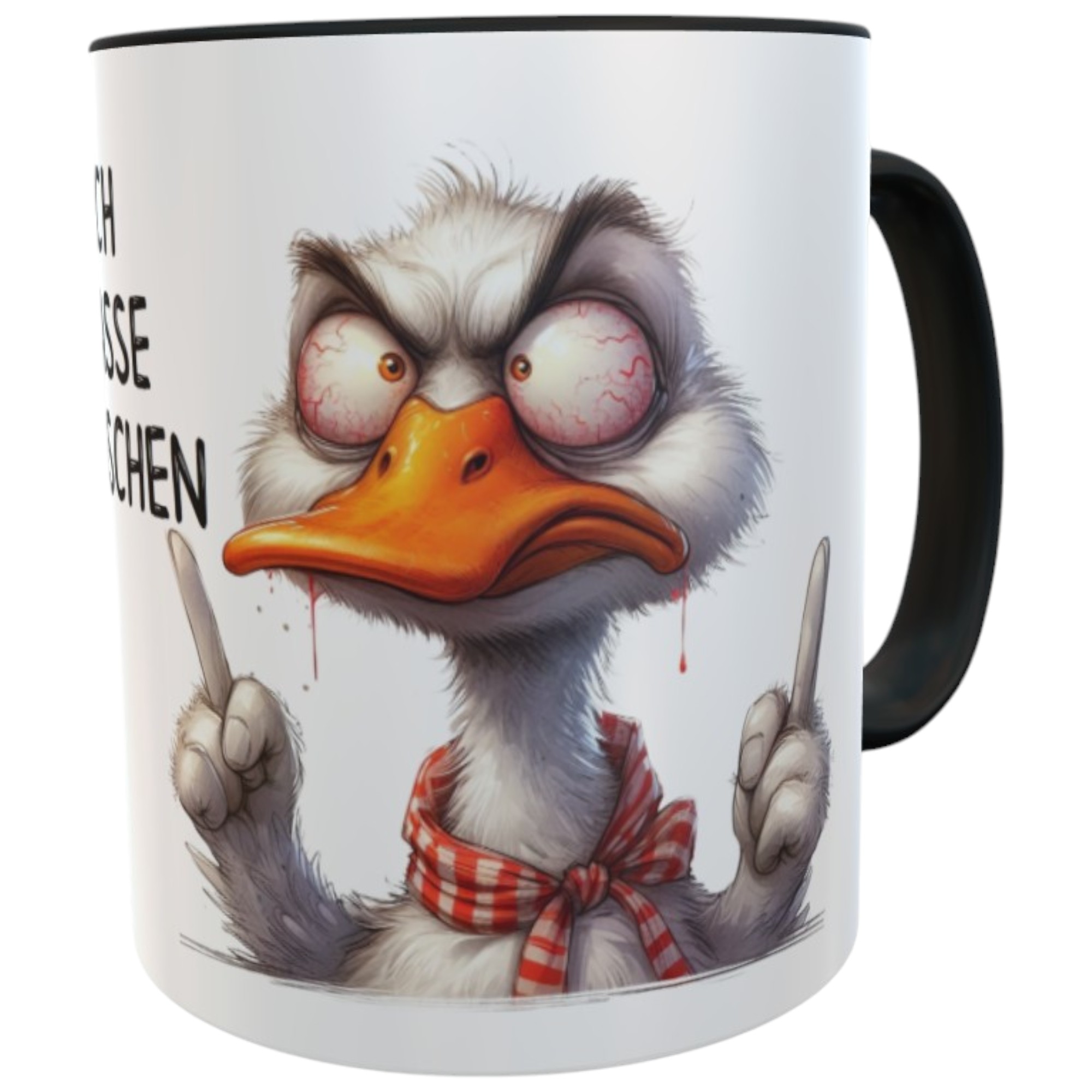 Tierische Kaffeetasse Ich hasse Menschen – Gans mit Grant - Geschenk Kollegin