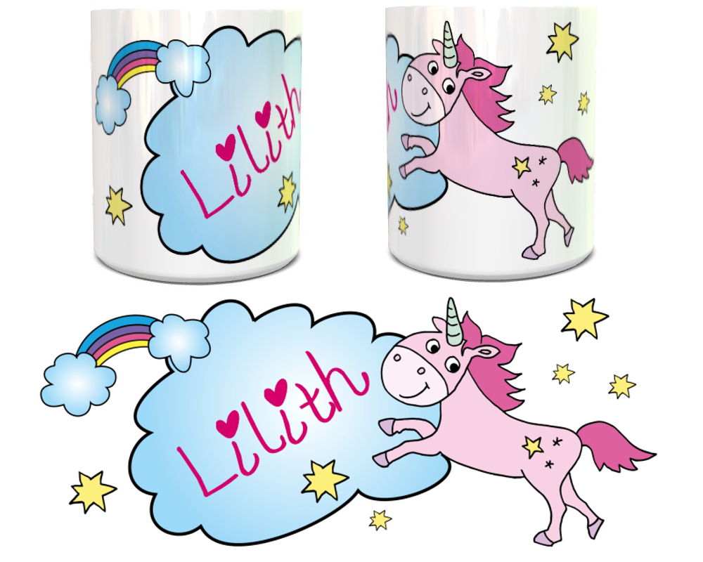 Spardose Einhorn mit Wunschname