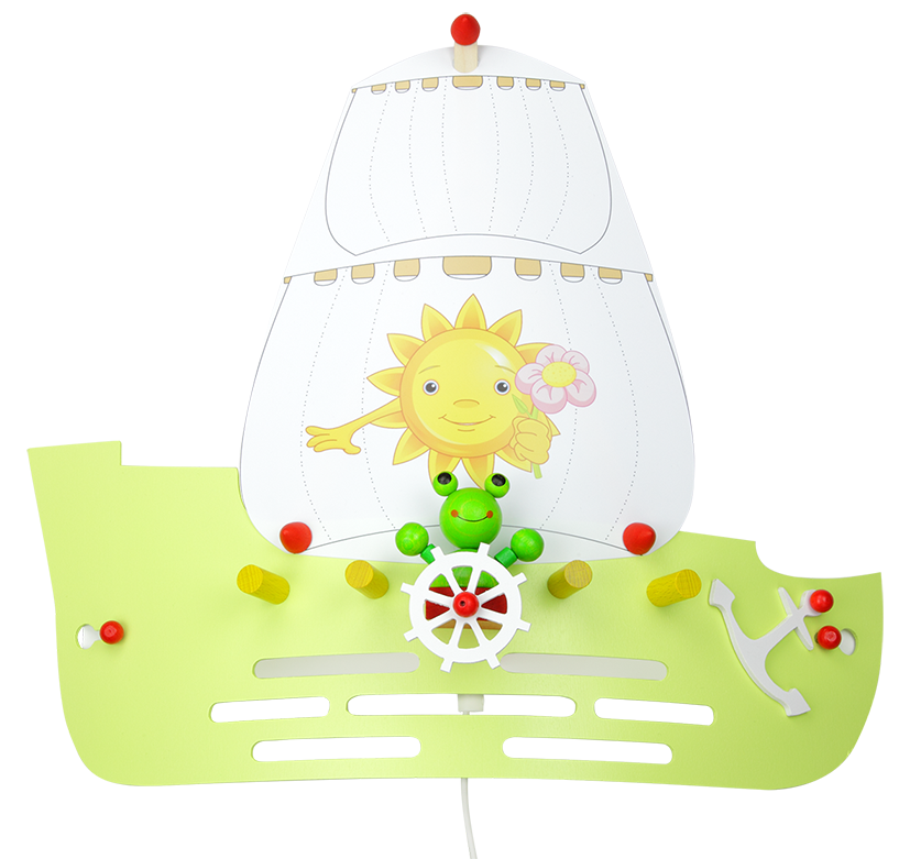 Elobra Wandlampe Segelschiff Frösche