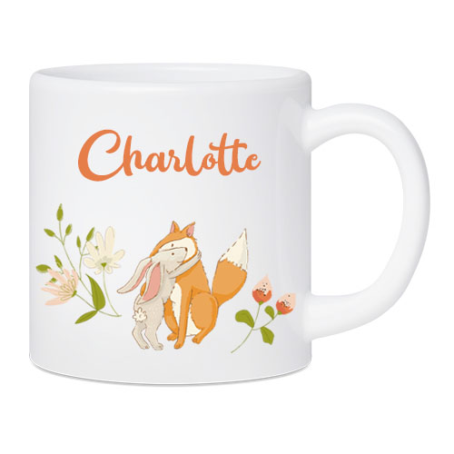 Kunststoff- Kindertasse Hase mit Blumen 180 ml