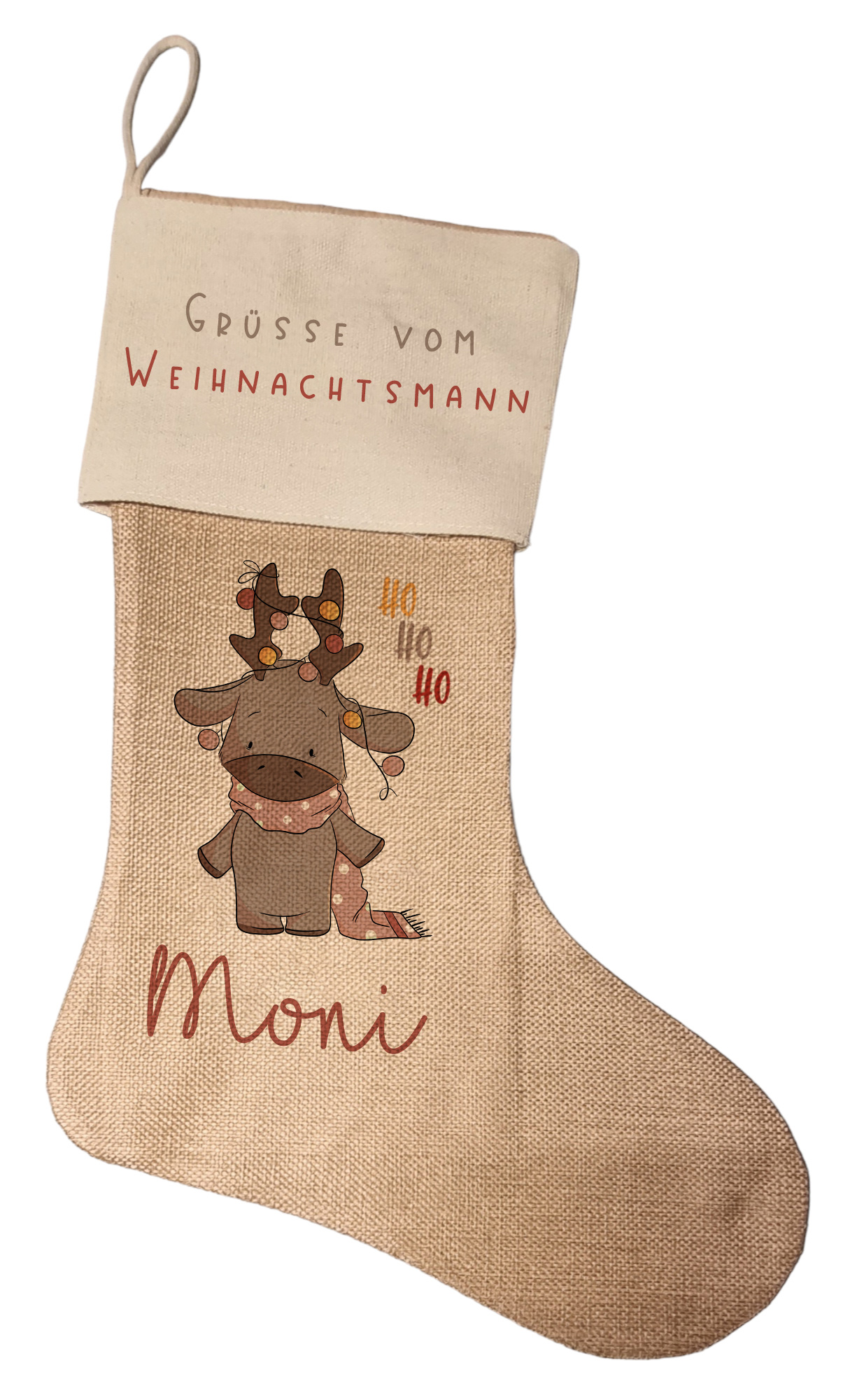Nikolausstrumpf Kinder zum befüllen Spruch Lichterglanz und Sternenzeit