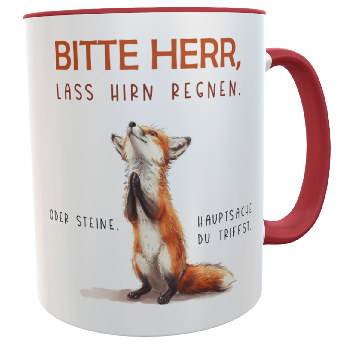 Bürotasse lustiger Spruch Bitte Herr... rot