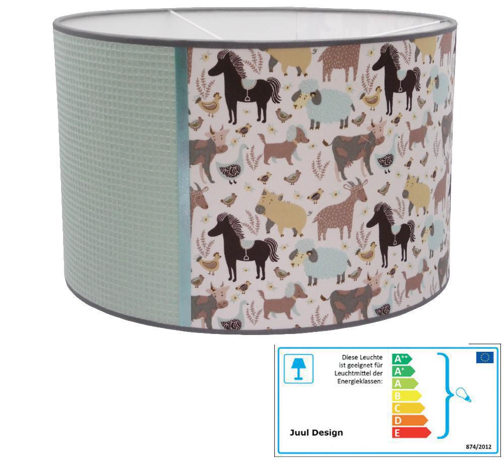 Juuldesign Pendellampe Bauernhoftiere mint Ø 35 cm