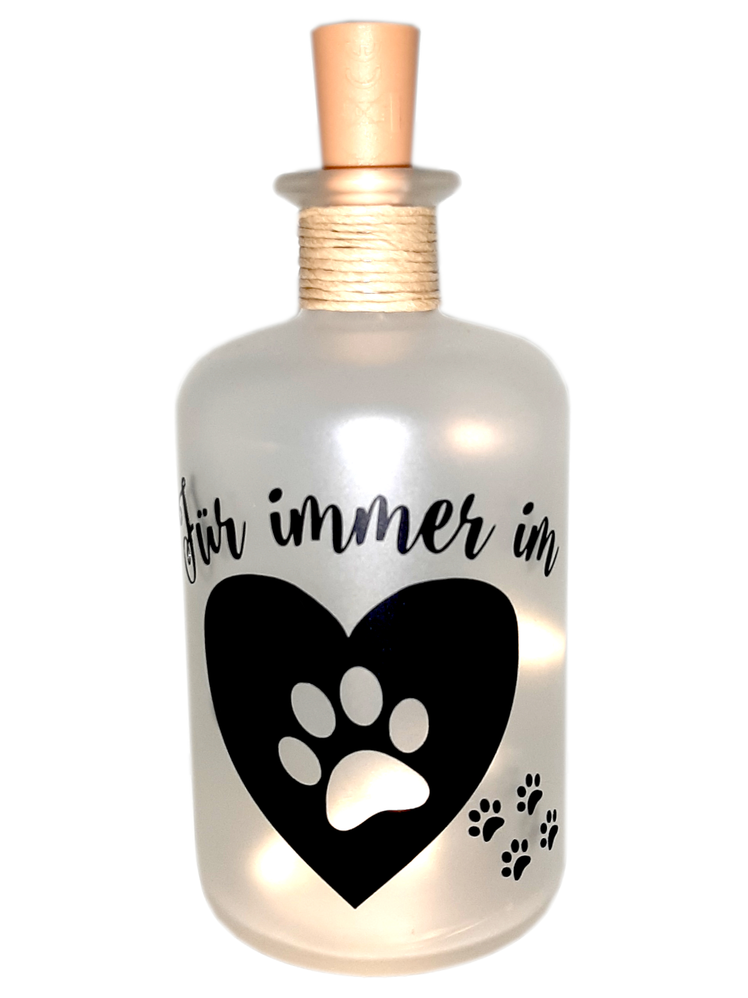 LED-Leuchtflasche Trauer Haustier Hund Katze
