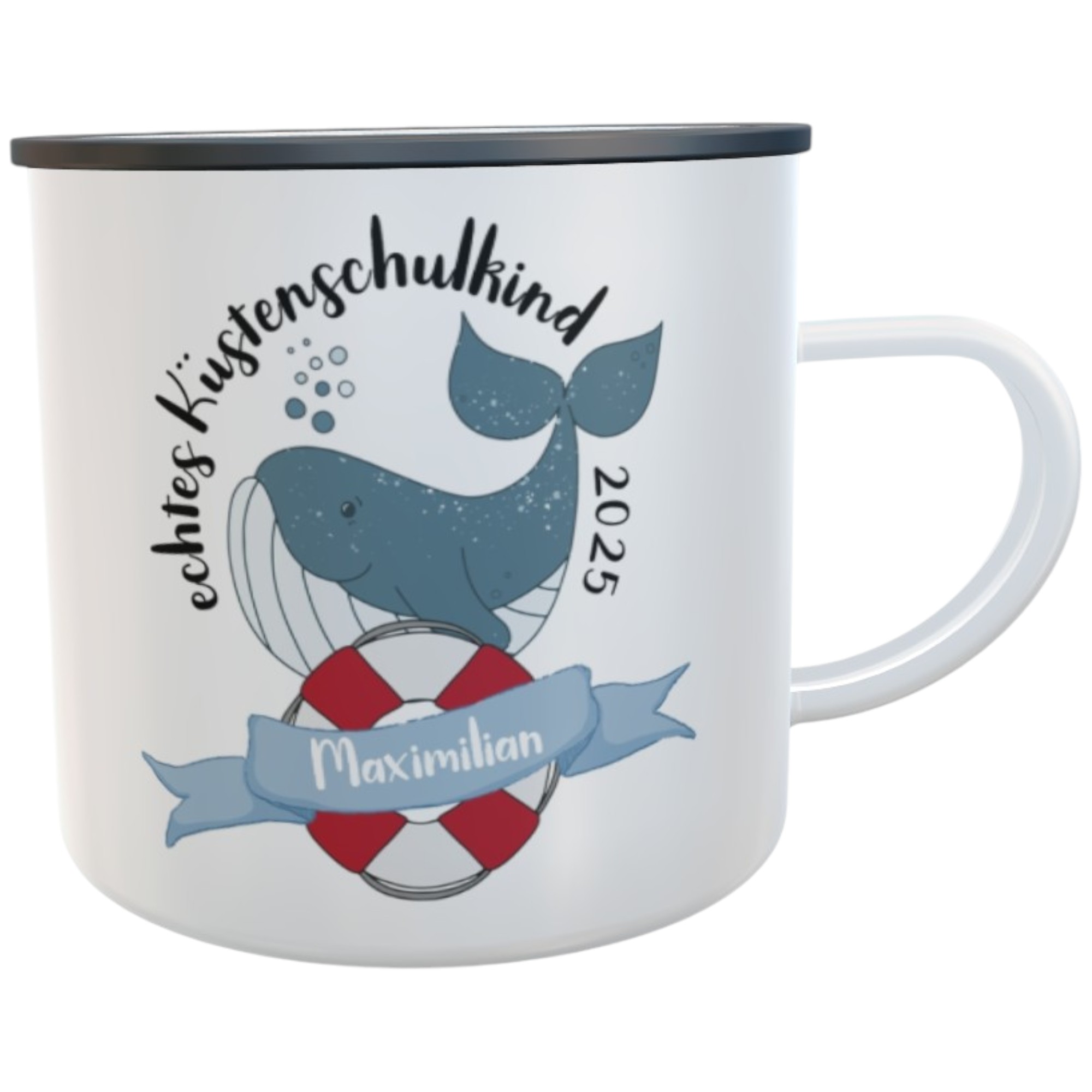 Tasse Schulkind Wal mit Namen zur Einschulung Küstenkind