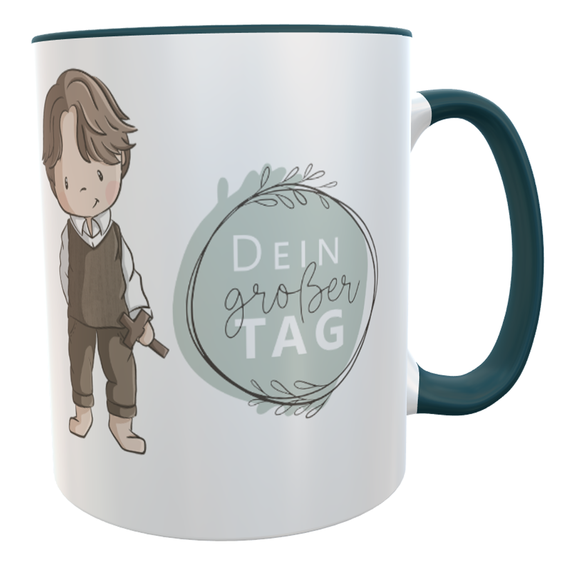 Personalisierte Kommunion Tasse für Jungen – 330ml Keramik
