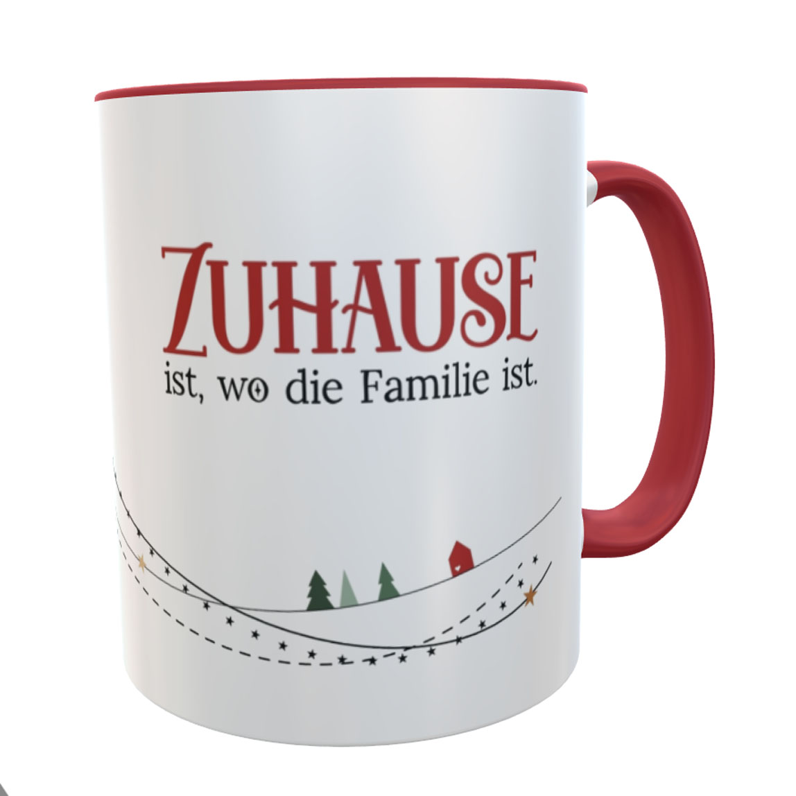 personalisierter Kaffeetasse Zuhause rot