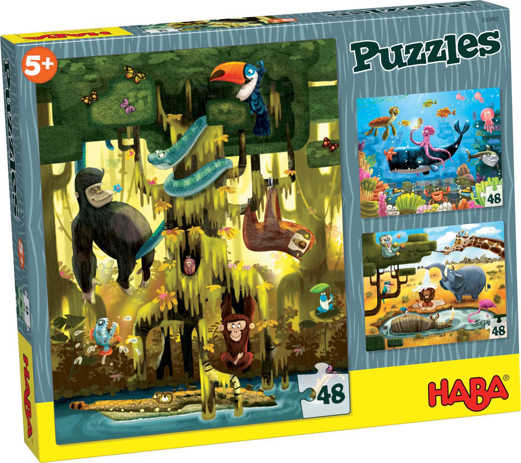 Haba Puzzle Tiere der Welt 3in1