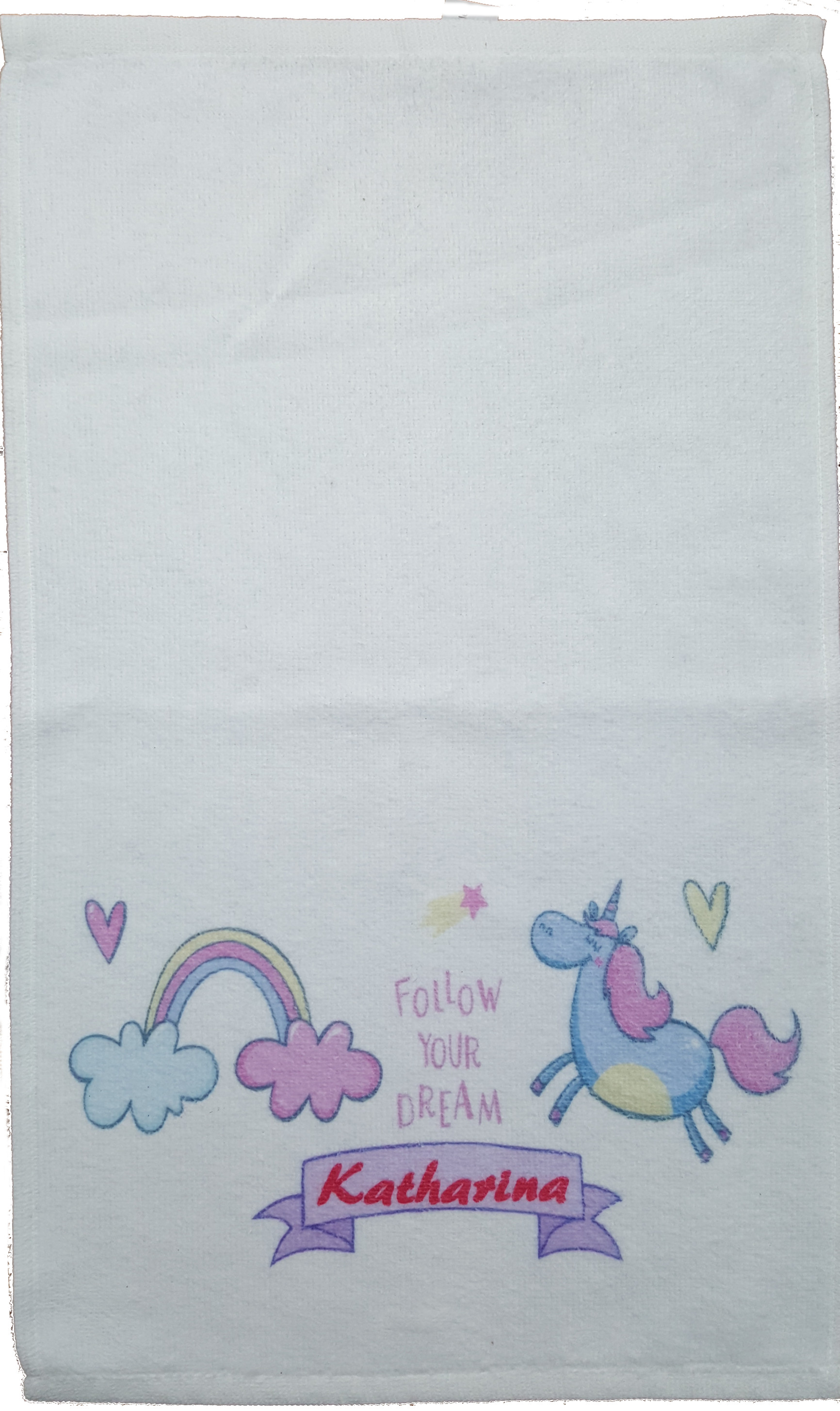 Kinderhandtuch Einhorn mit Wunschname - personalisiertes Einhorn-Handtuch
