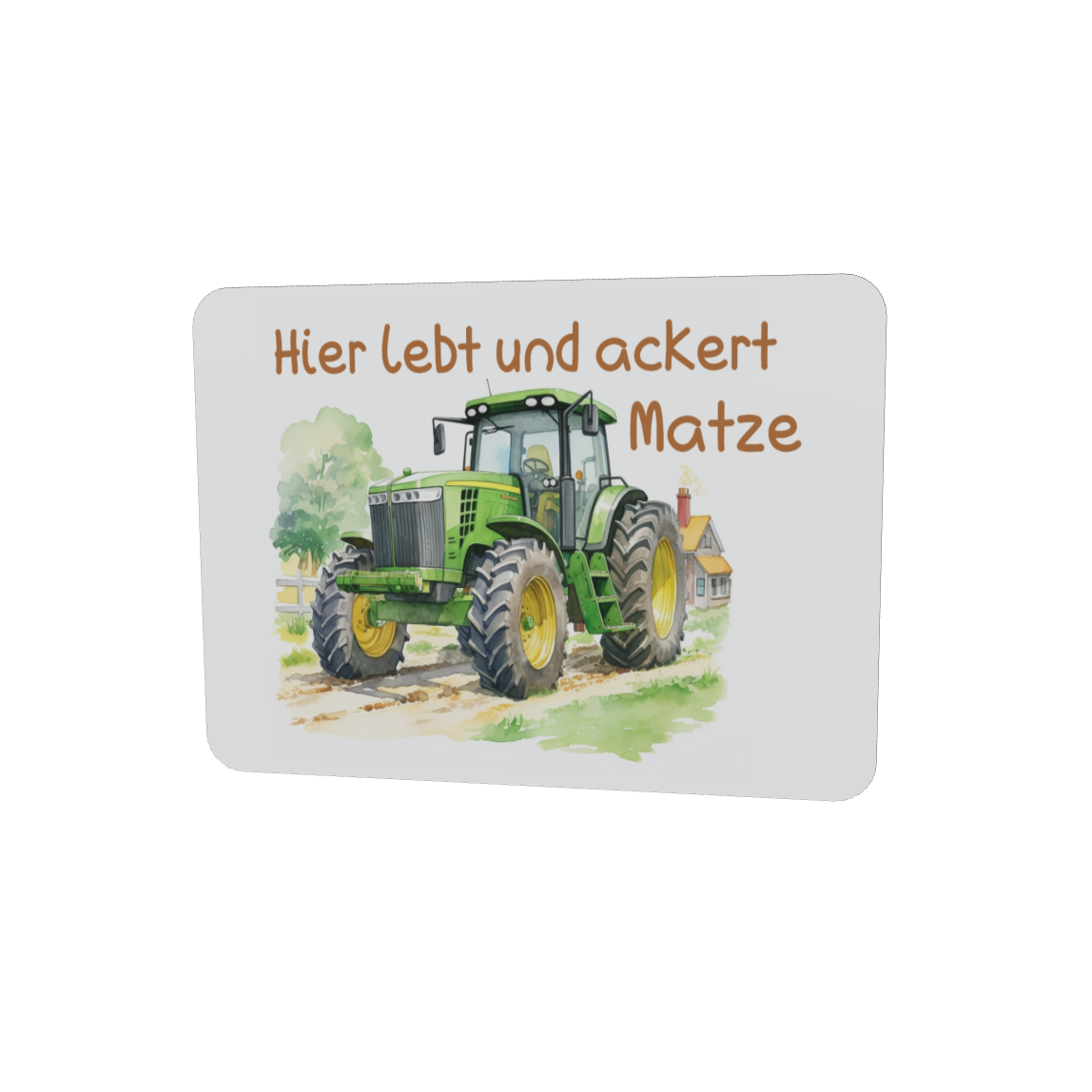 Türschild Traktor hellgrün mit Wunschname