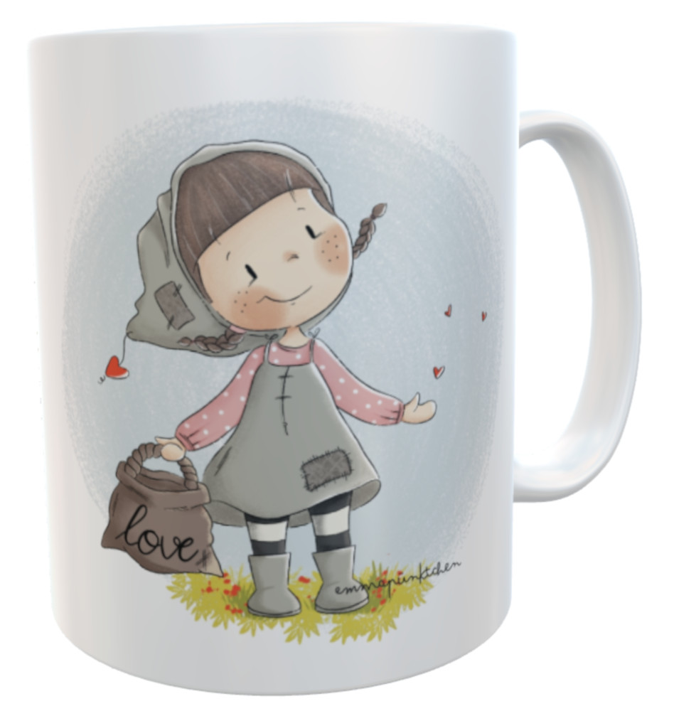 Kindertasse Kunststoff Blumenmädchen inkl. Geschenkverpackung