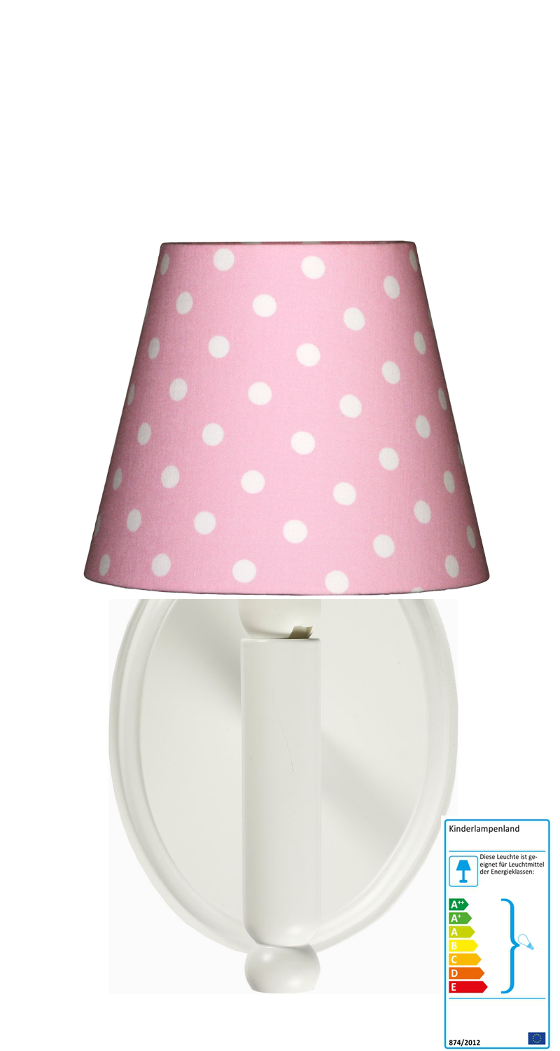 Wandleuchte Tupfen rosa/weiss