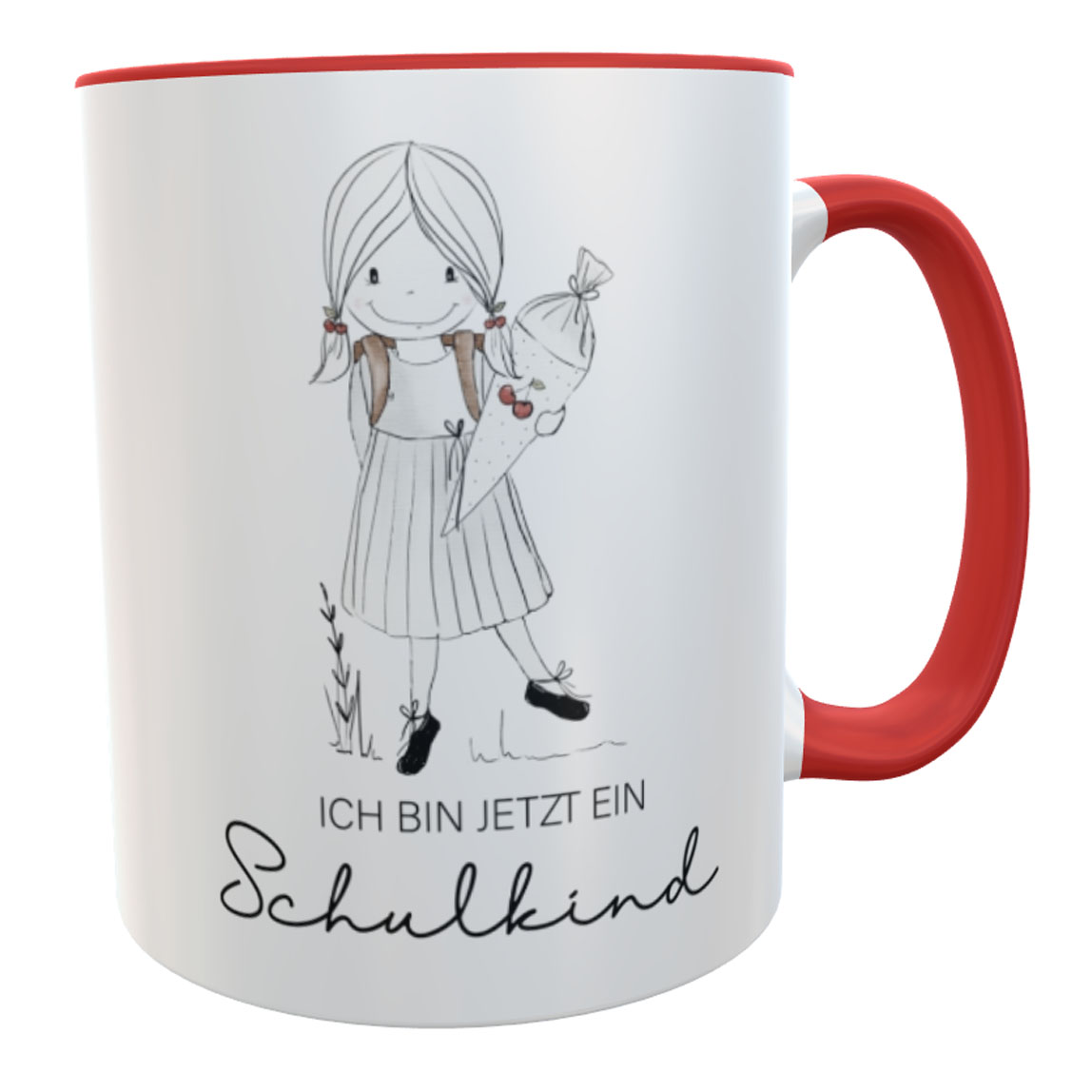 Tasse Schulkind mit Namen Schulkind 2025 Kindertasse