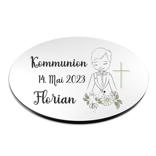 Personalisiertes Namenschild zur Kommunion