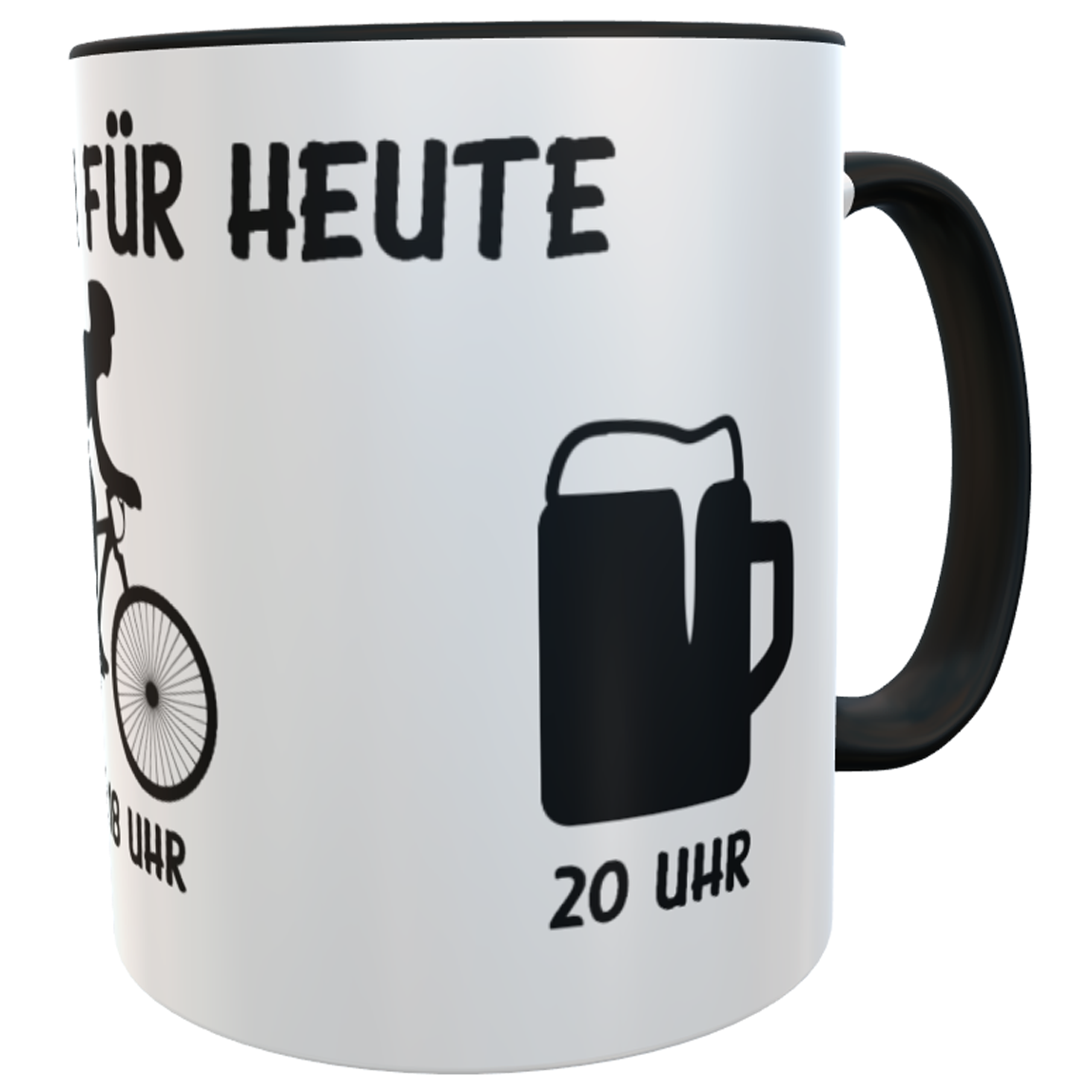 Kaffeetasse für Mountainbiker | Bürotasse Mein Plan für heute | Sprüchetasse