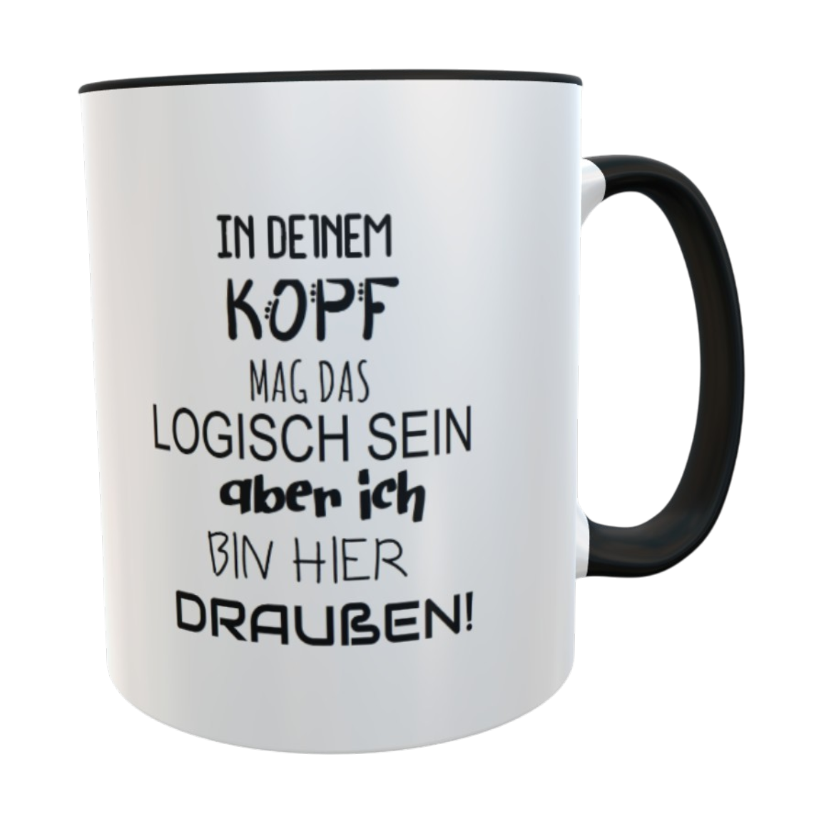 Keramiktasse „In deinem Kopf mag das logisch sein“ – 330 ml
