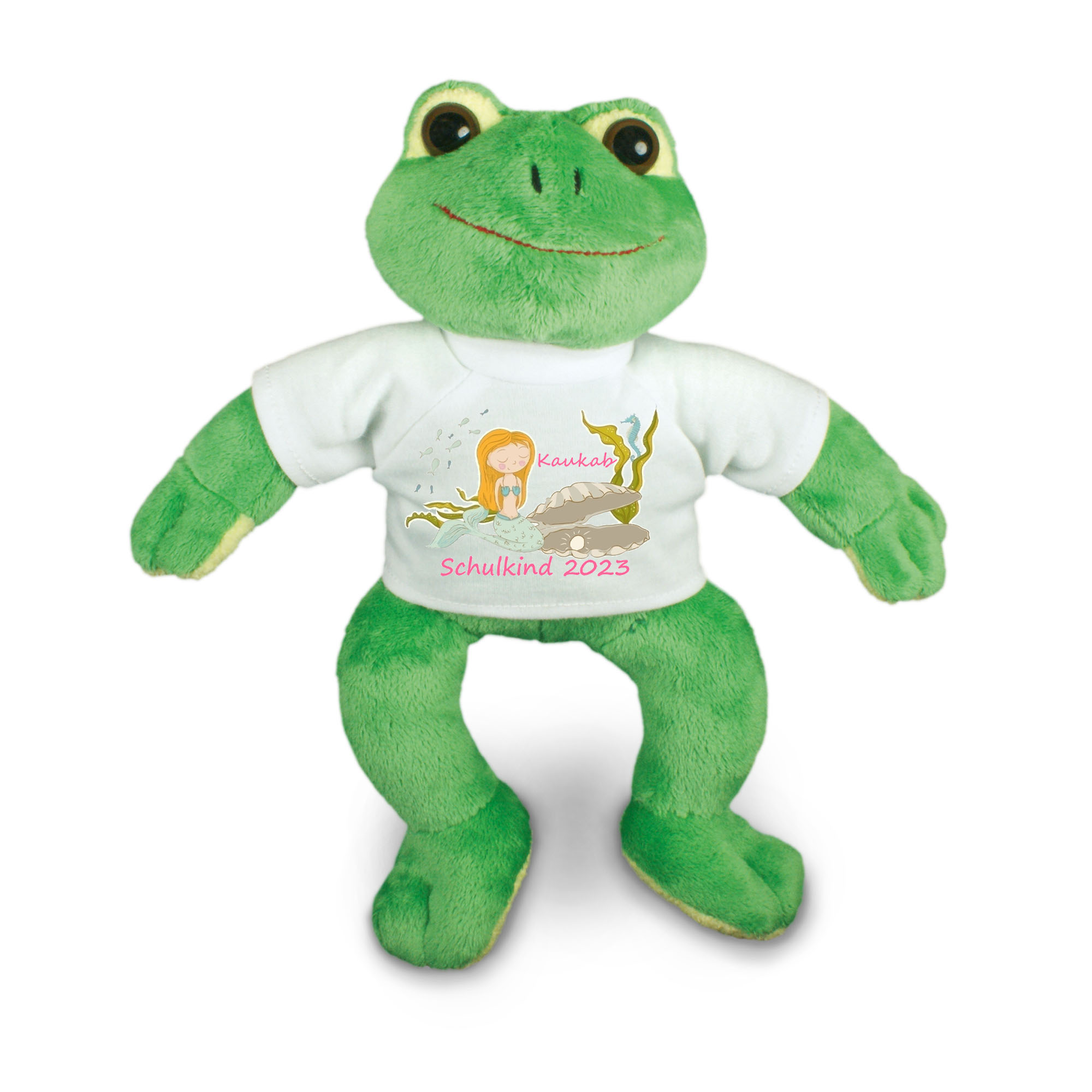personalisierter Frosch Meerjungfrau Kuscheltier für die Zuckertüte
