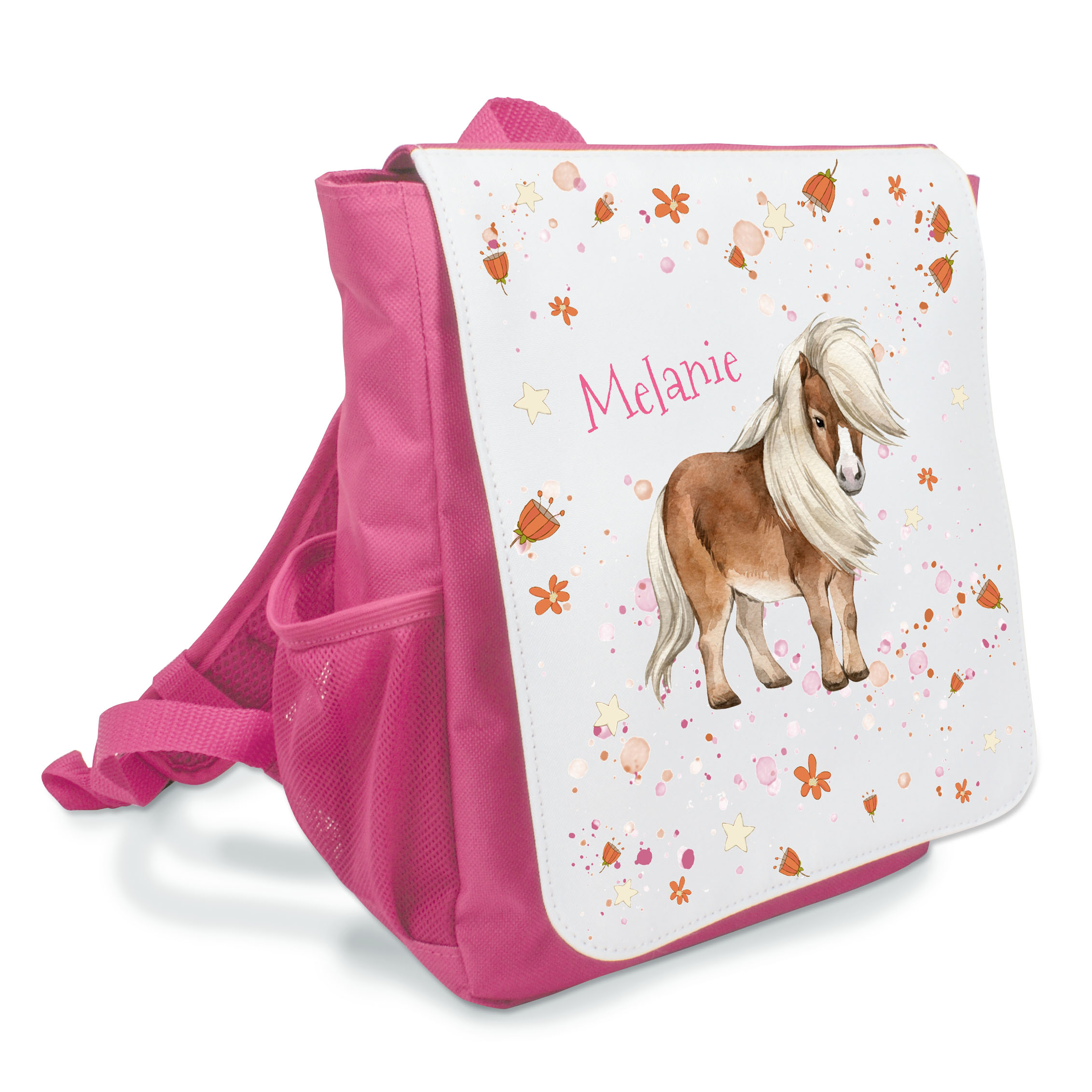 personalisierter Kinderrucksack Pony mit Namen