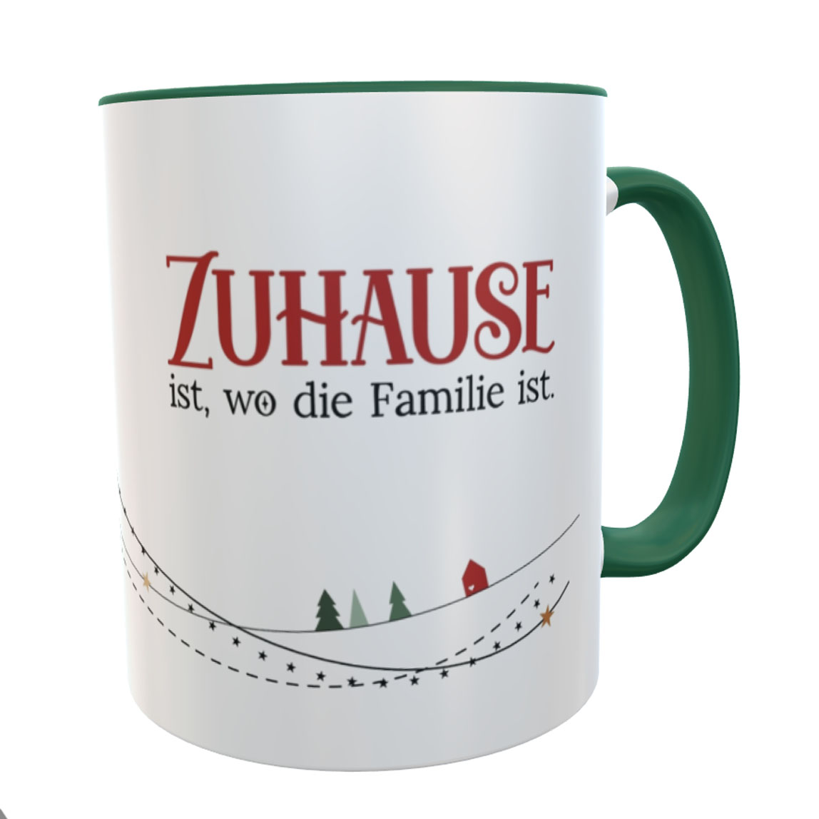 personalisierter Kaffeetasse Zuhause grün