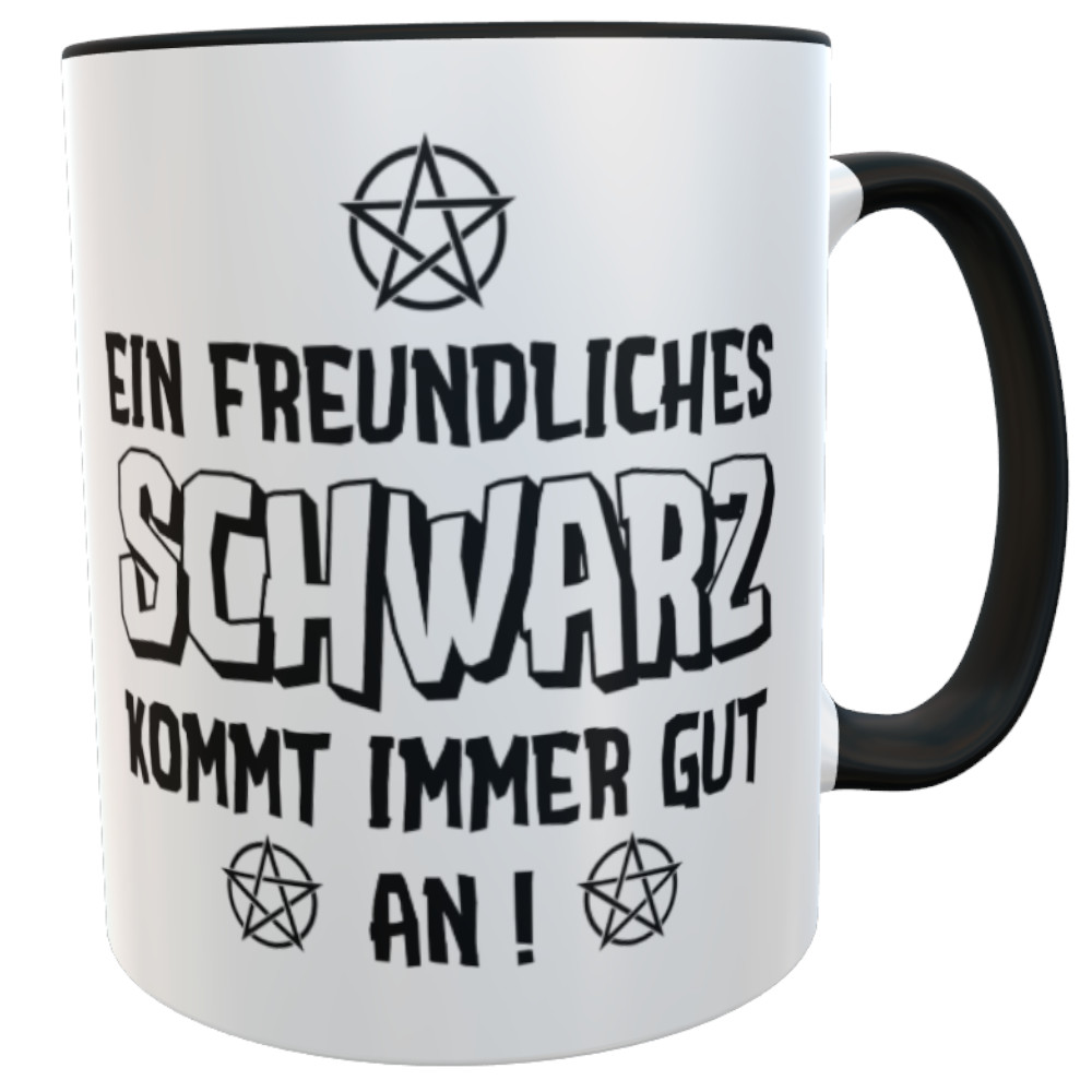 Tasse Statement ein freundliches Schwarz kommt immer gut an inkl. Geschenkverpackung