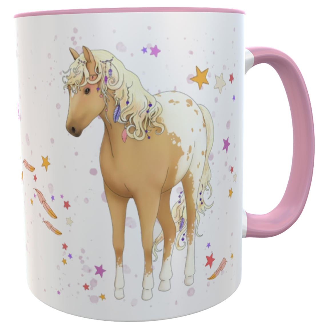 Tasse Pferd beige mit Namen Rose