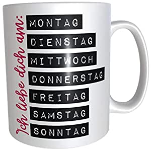 Kaffeetasse Geschenk zum Valentinstag Ich liebe dich am inkl. Geschenkverpackung