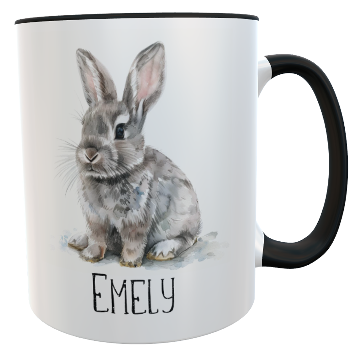 Kaffeetasse Aquarell-Hase mit Namen