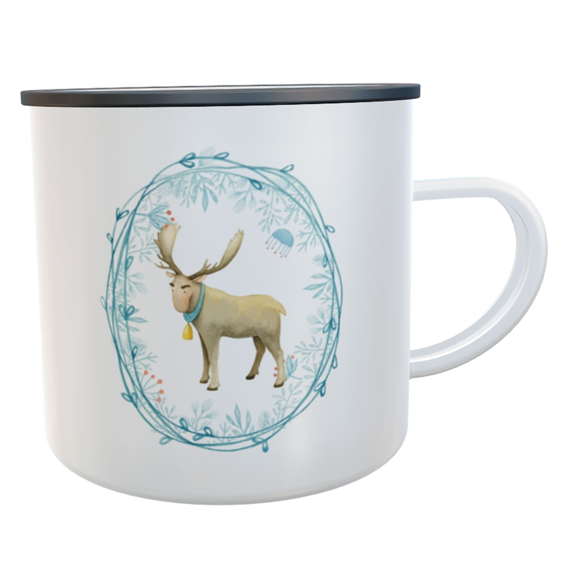 Emailletasse Weihnachts-Elch Schweden