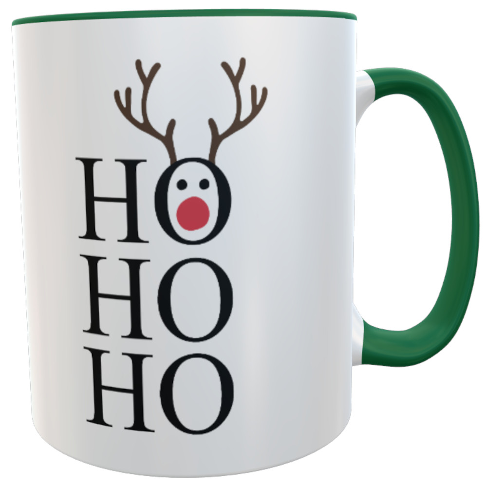 Tasse HoHoHo... mit Rentier grün