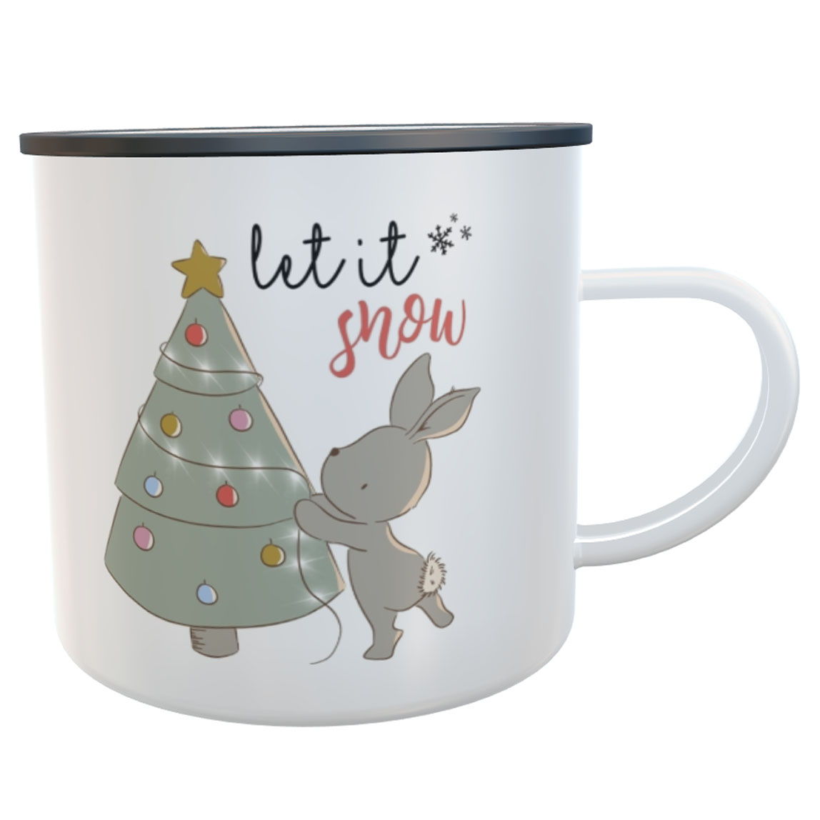Emaille-Tasse Hase mit Name