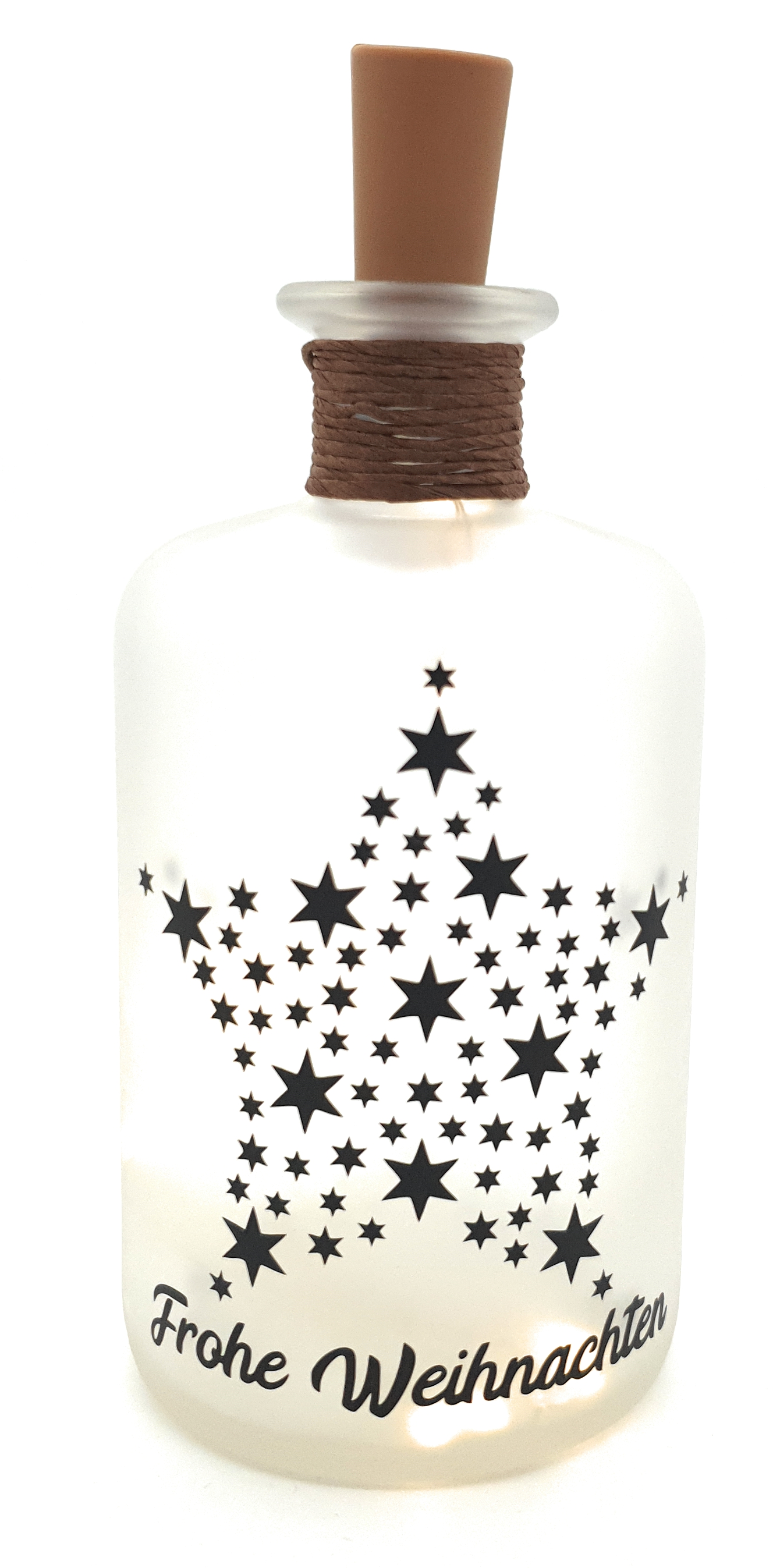 LED-Leuchtflasche Weihnachtsstern schwarz