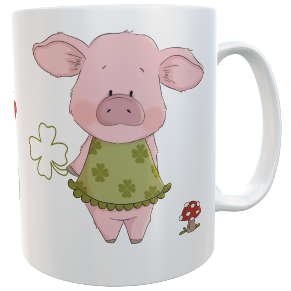 Kaffeetasse Viel Glück mit emmapünktchen Glücksschwein rosa