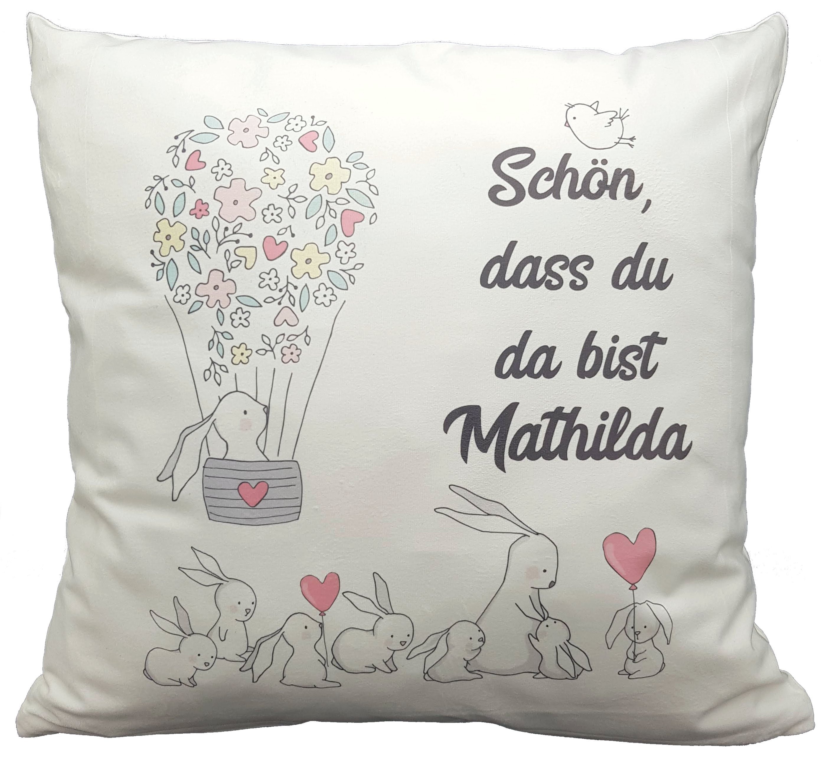 Personalisiertes Namenskissen zur Geburt oder Taufe Mädchen