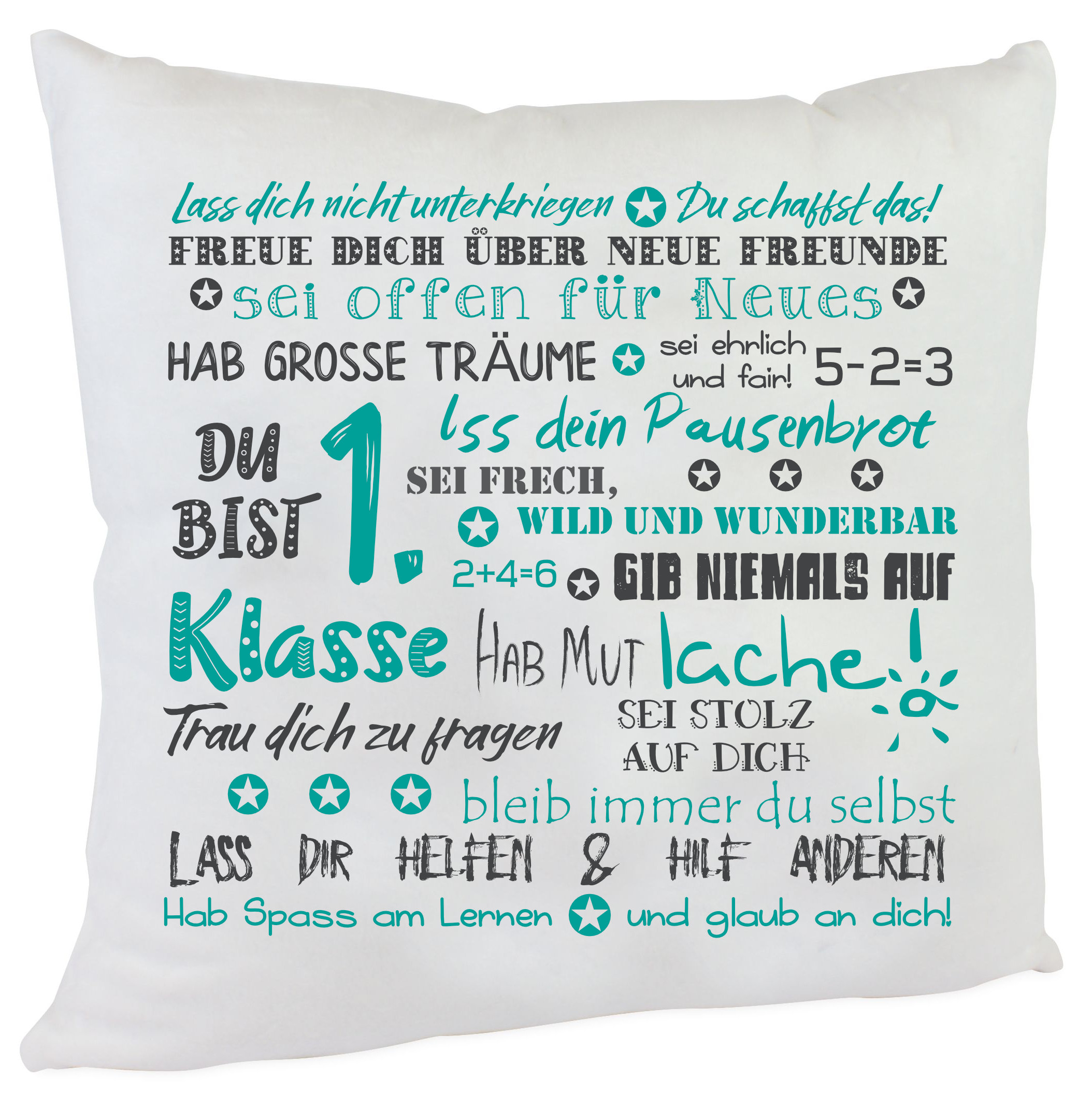 Kissen zur Einschulung Junge du bist 1. Klasse