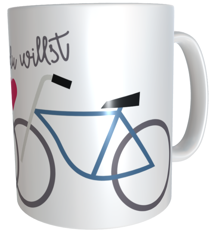 Kaffeetasse Fahrrad Geschenk Wohin du willst inkl. Geschenkverpackung