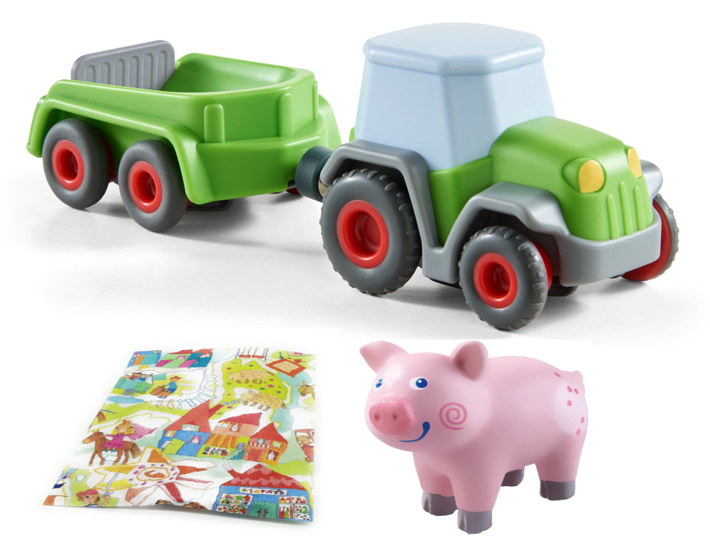 Haba Traktor mit Anhänger und Ferkel
