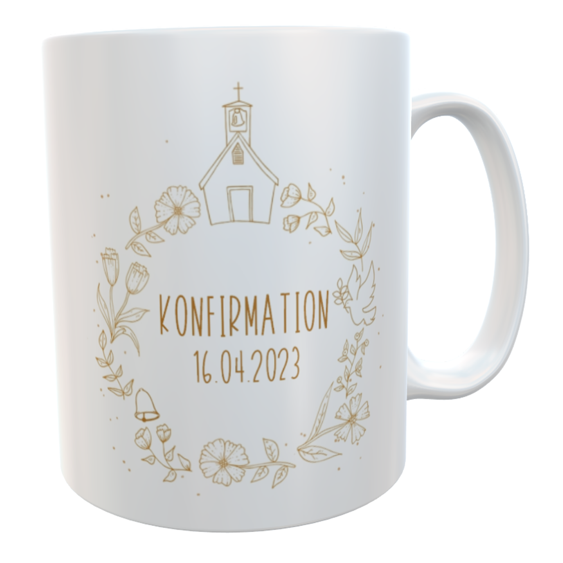 personalisierte Tasse Konfirmation Kirche
