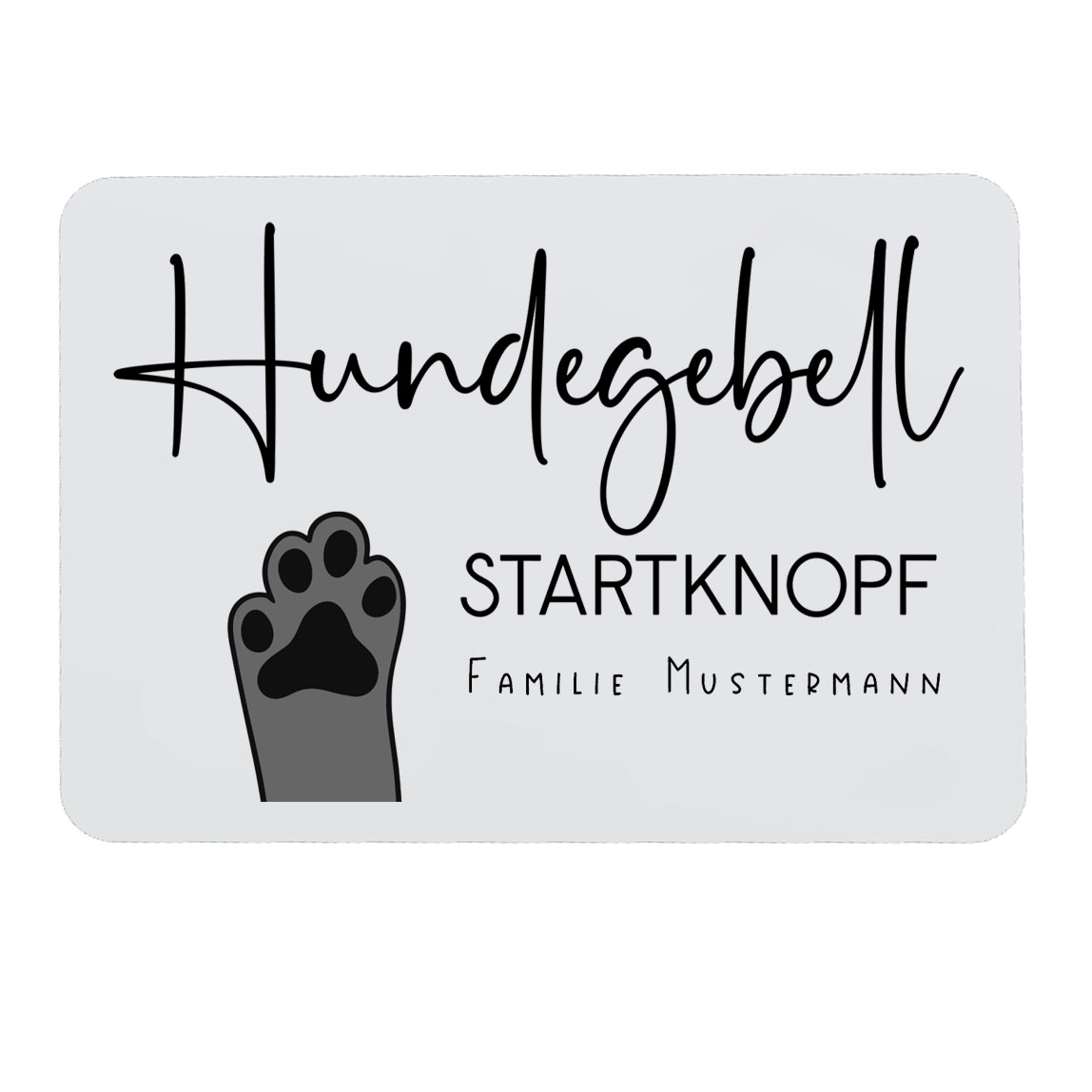 Türschild mit Namen Hundegebell Namensschild