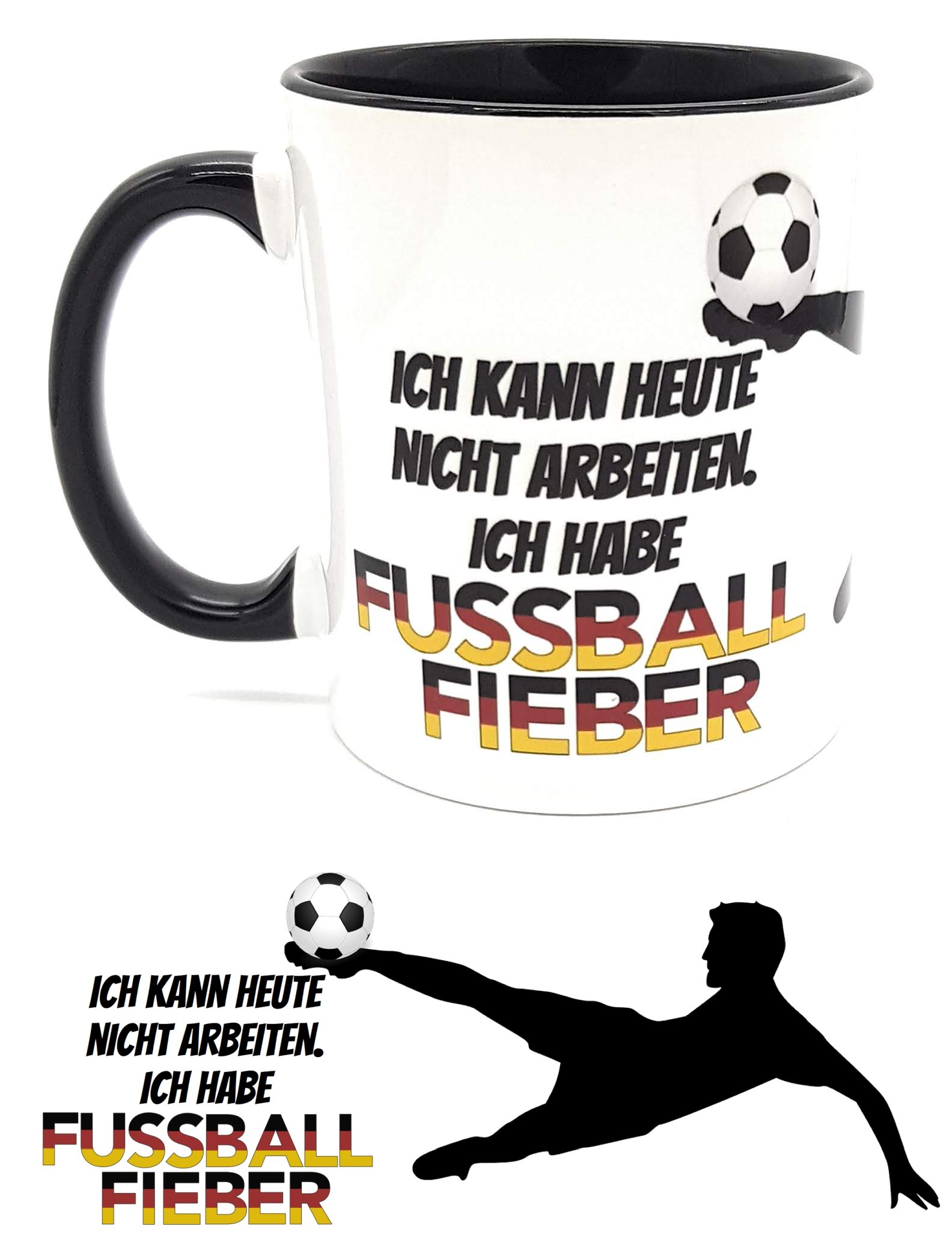 Kaffeetasse EM 2020/2021 FUSSBALLFIEBER Sprüchetasse fürs Büro