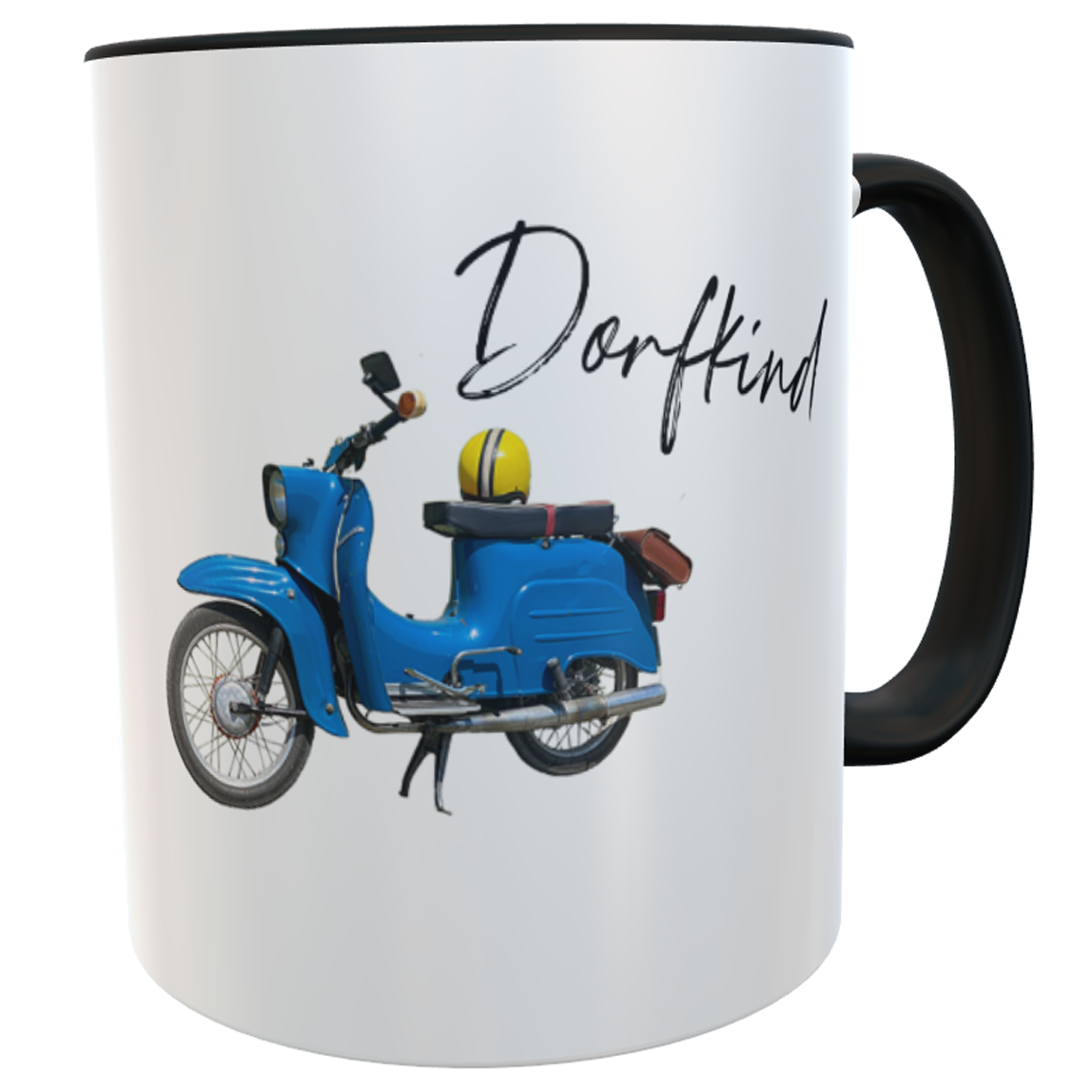 Kaffee-Tasse Moped Falks Simson Schwalbe blau mit Namen