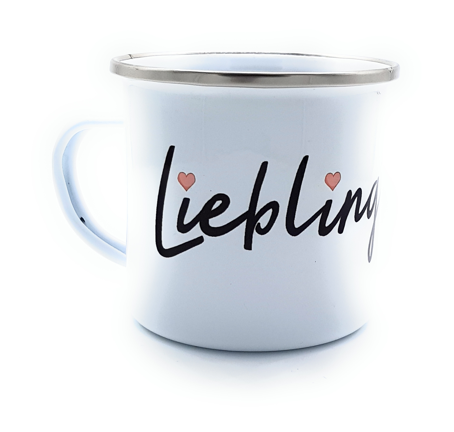 Emaille-Tasse Lieblingstasse im Vintagelook