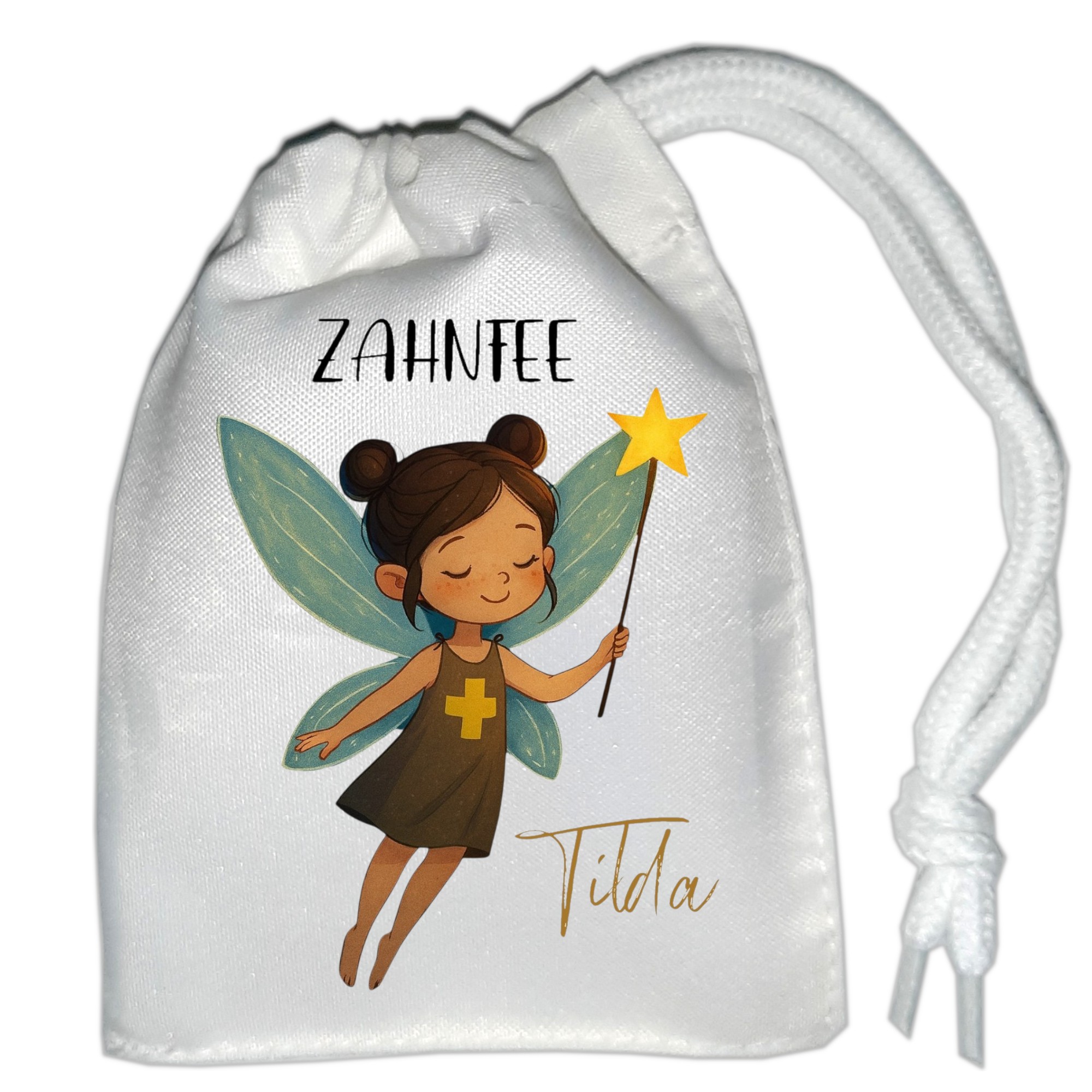 Personalisierbares Zahnsäckchen Zahnfee – Aufbewahrung für Milchzähne – Geschenk von der Zahnfee mit Name