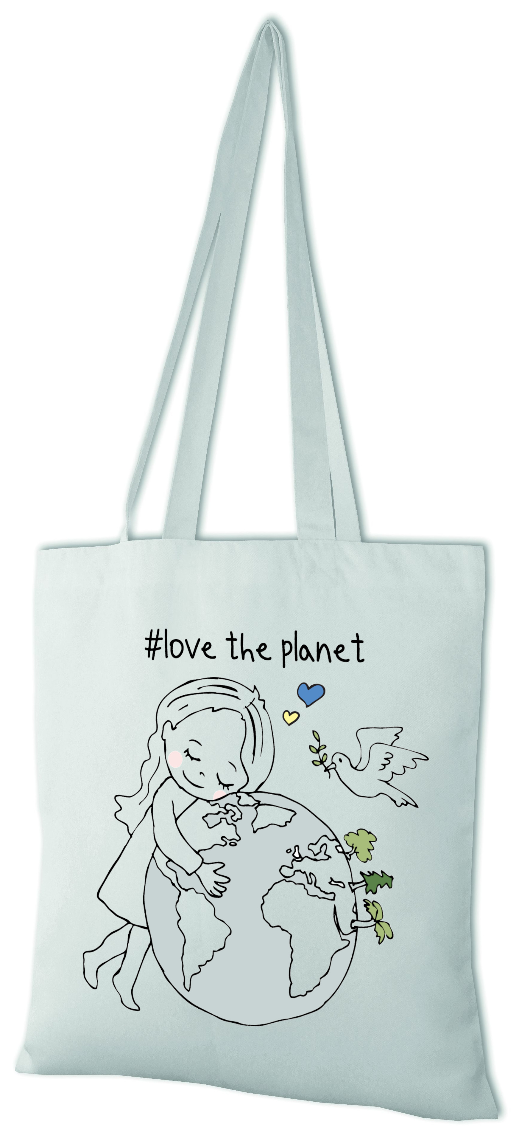 Schultertasche love the planet Friedenstaube Rucksack Demobeutel Tasche Turnbeutel