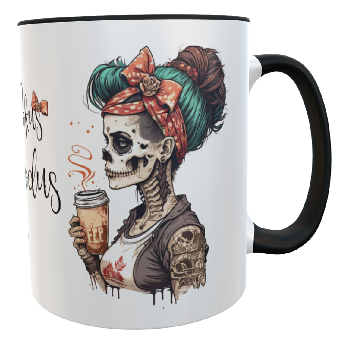 personalisierte Kaffeetasse Hokus Pokus Kaffee Modus Sugar Skull