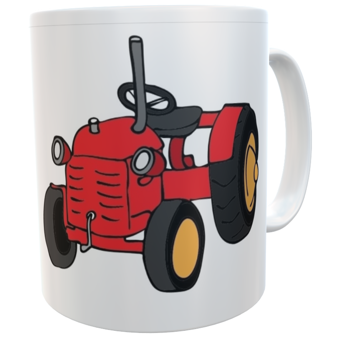 Namenstasse Kunststofftasse Traktor klein personalisierte Kindertasse rot