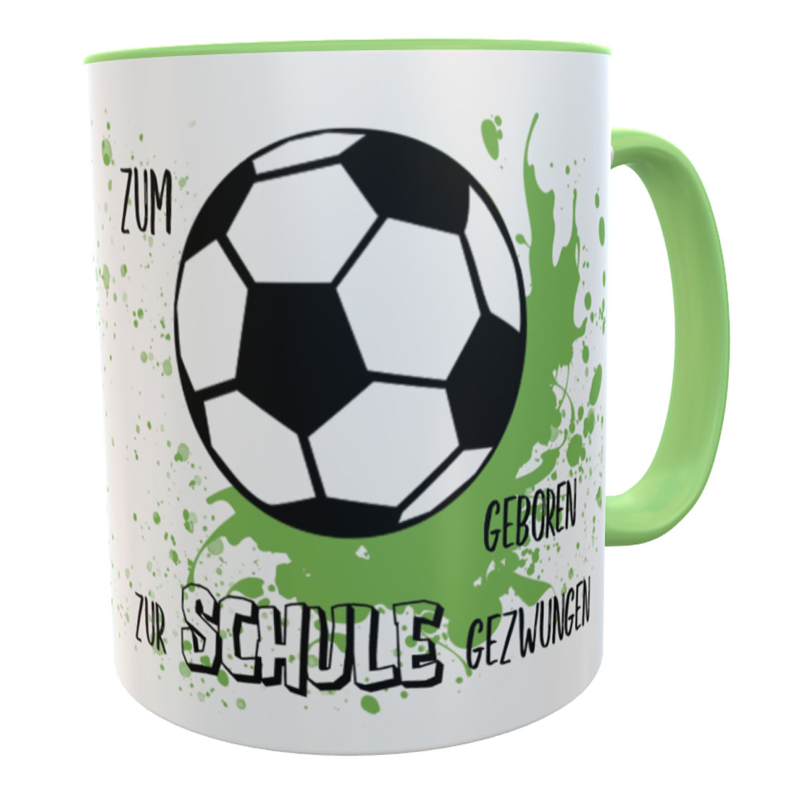 Tasse Schulkind Fußball mit Spruch Einschulung