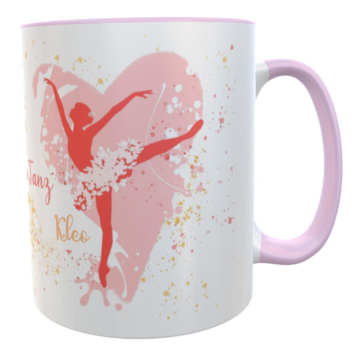 Tasse tanzende Ballerina Ballett - personalisiert Kaffeetasse rosa Wunschname