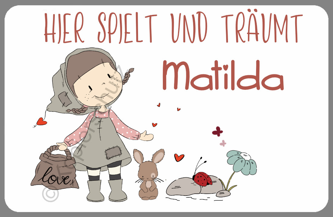 Türschild Rotkäppchen mit Wunschname