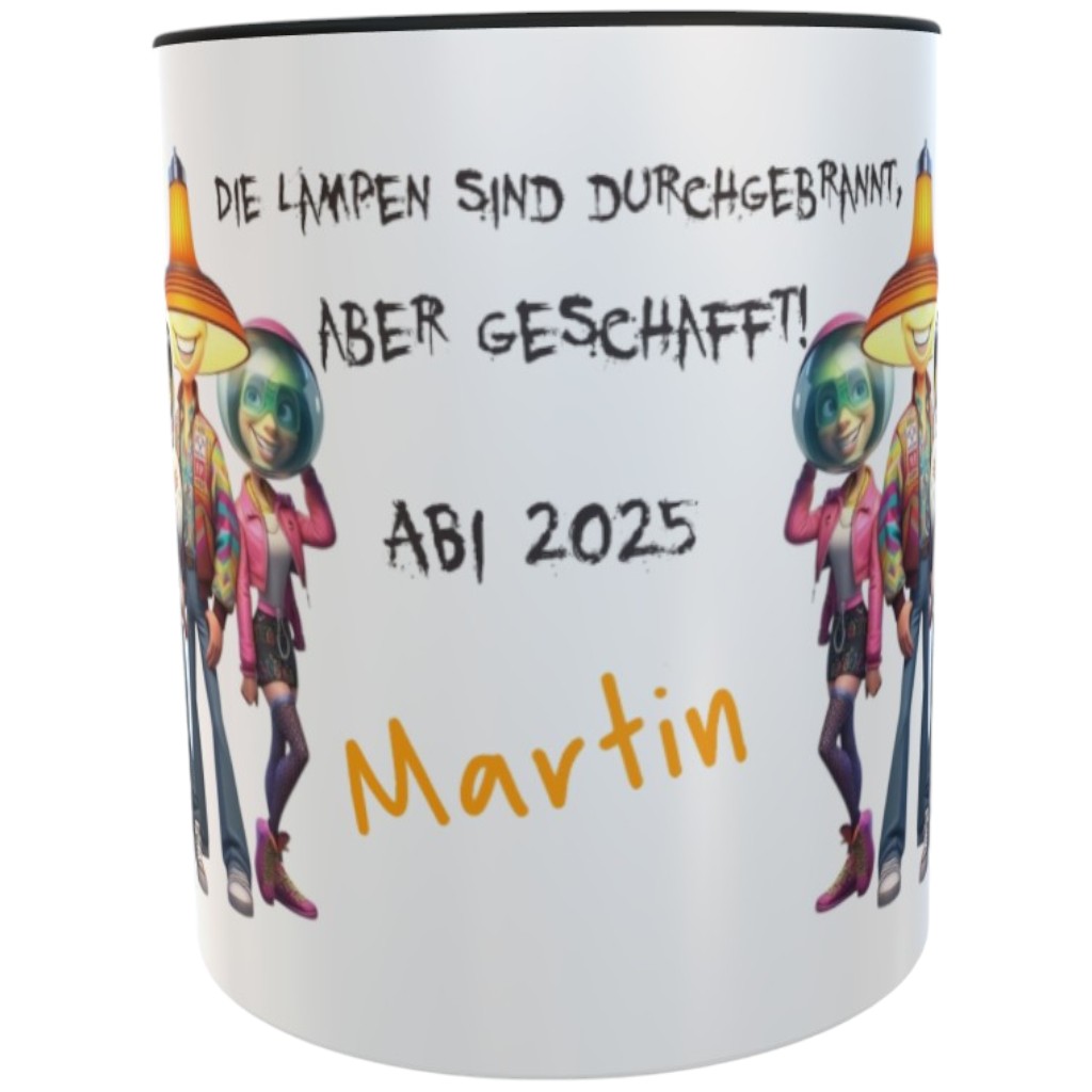 Personalisierte Abi-Tasse 2025 – Lustiges Abitur-Geschenk mit Name